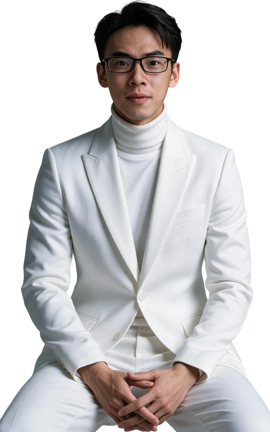 BM Chew, founder of BNA Harta, seated in a white suit